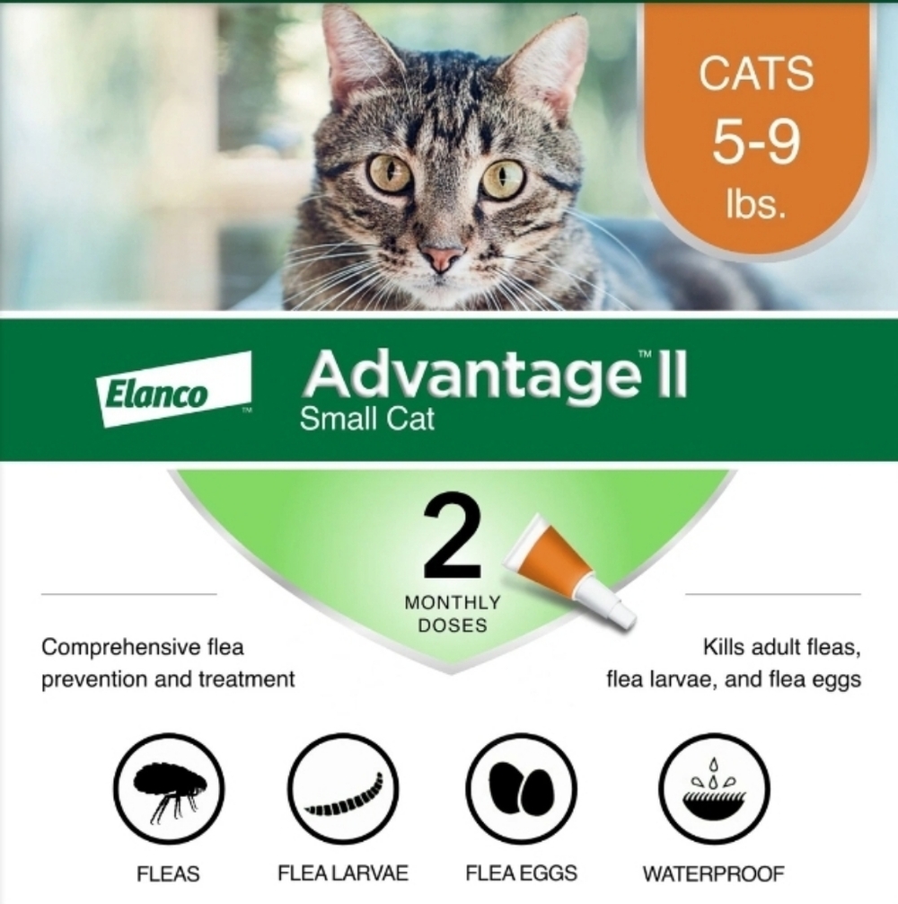 NWT Elanco Advantage II Small Cat Flea Treatment - 2 Doses